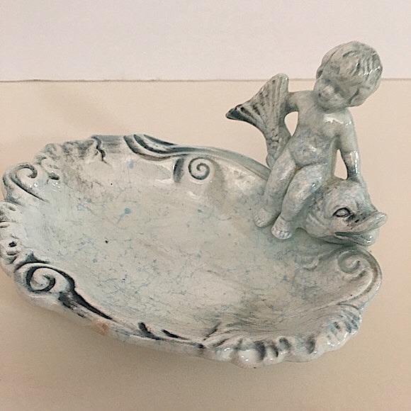 VTG Porcelain Baby and GoldfishTrinket /Soap Dish - Picture 12 of 15